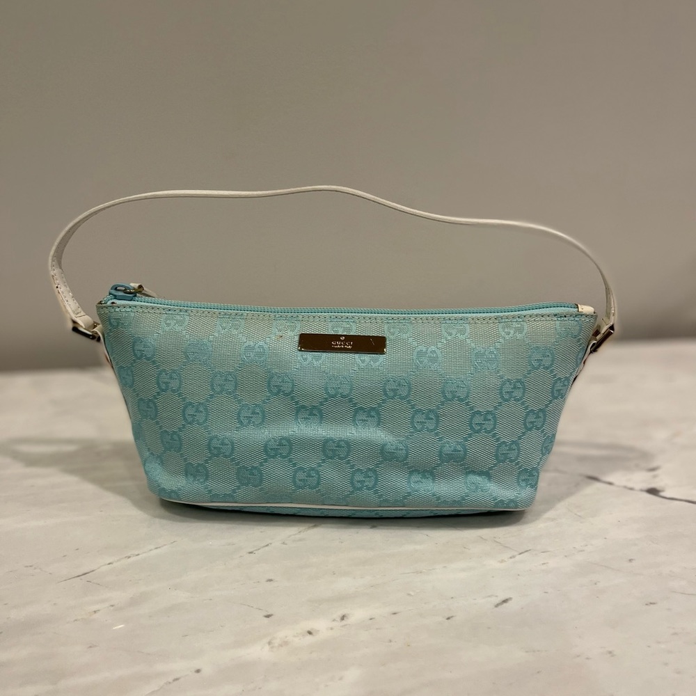 Gucci GG monogram canvas leather pochette hand shoulder bag